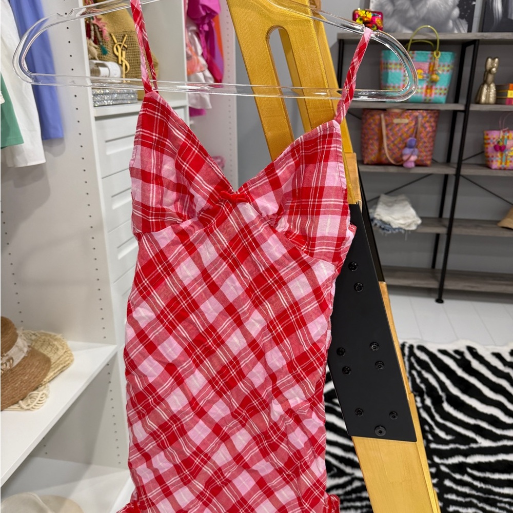 PINK Victoria's Secret Red Plaid Top